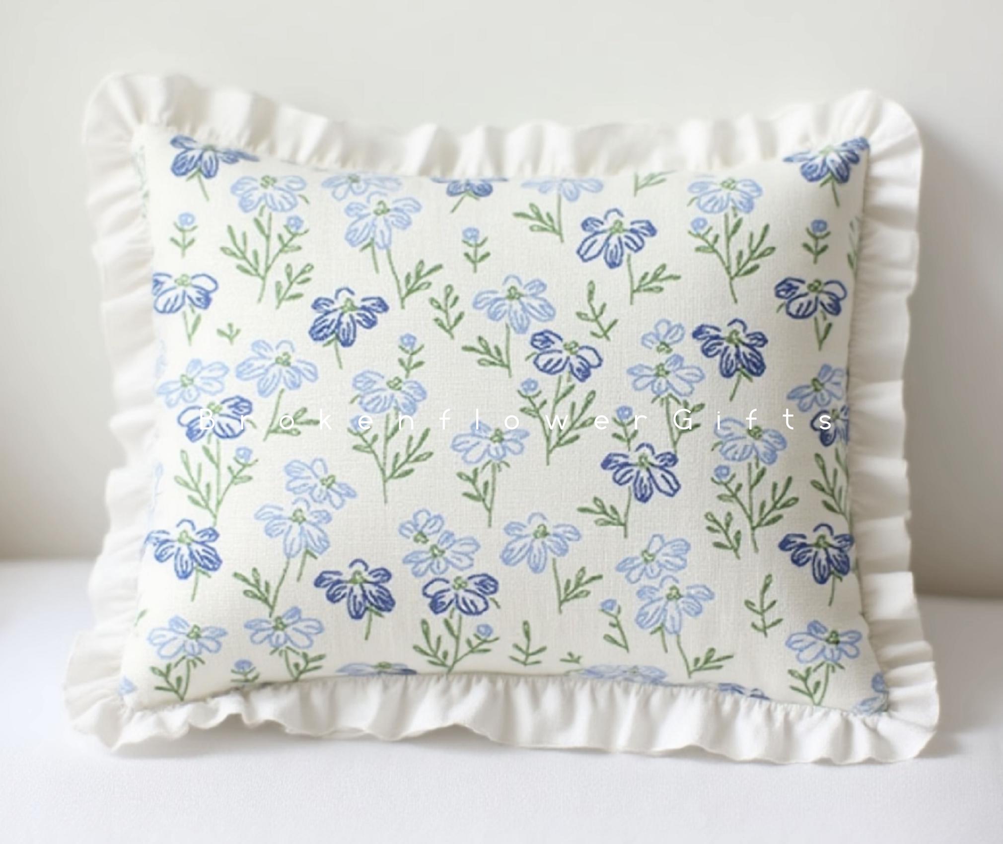 Farmhouse summer flower pillowcase,ruffled pillowcase,xmas home decor,summer bedding,pillow cover for king,queen,pillowcase,new home gift