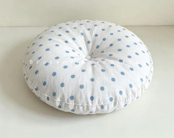 Round Floor Cushion, Custom Thick Chair Cushion, Tufted Window Seat Cushion, Farmhouse Chair Pad