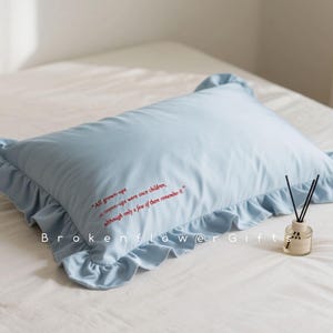 Embroidered pillowcase,100 thread count cotton pillowcase,ruffled pillowcase,custom pillowcase,cotton pillow cover for king,queen