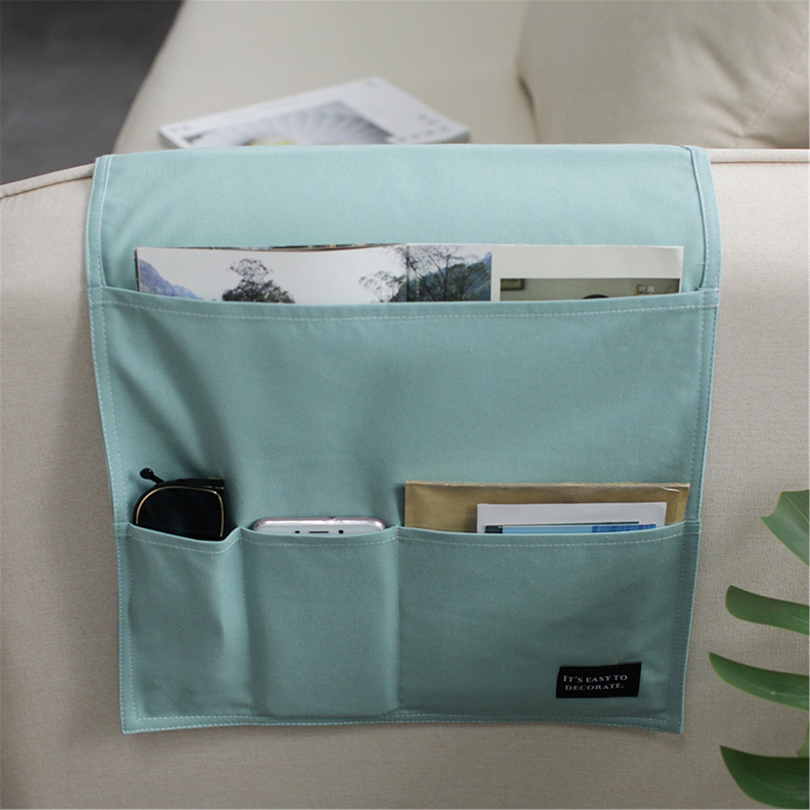 Cotton washable sofa storage bag with pocketsSofa armrest Etsy