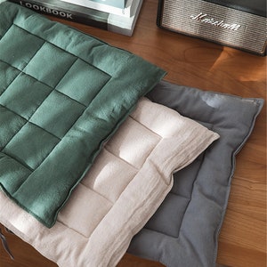 Cotton Chair Cushion with Ties – Square Floor Pillow, Mother's Day Gift