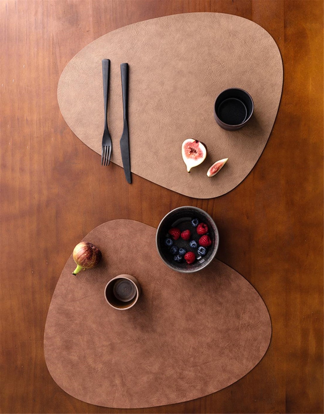 Faux Leather Placemat PU Leather Waterproof Table Mat,adorable Dinner