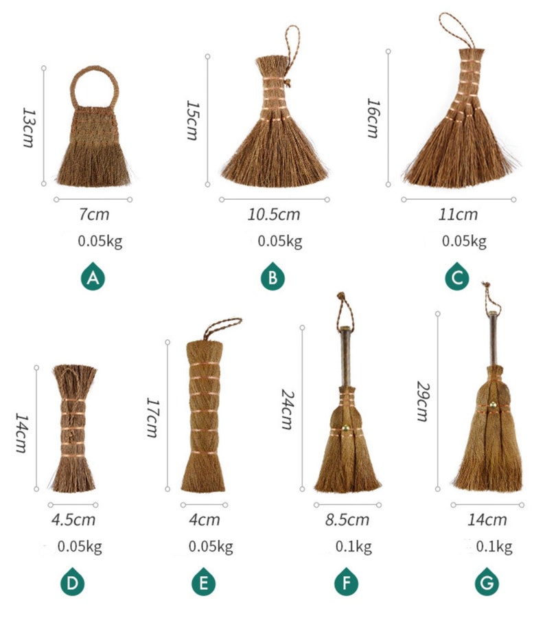 Natural palm brush hand broom kitchen broom small Etsy