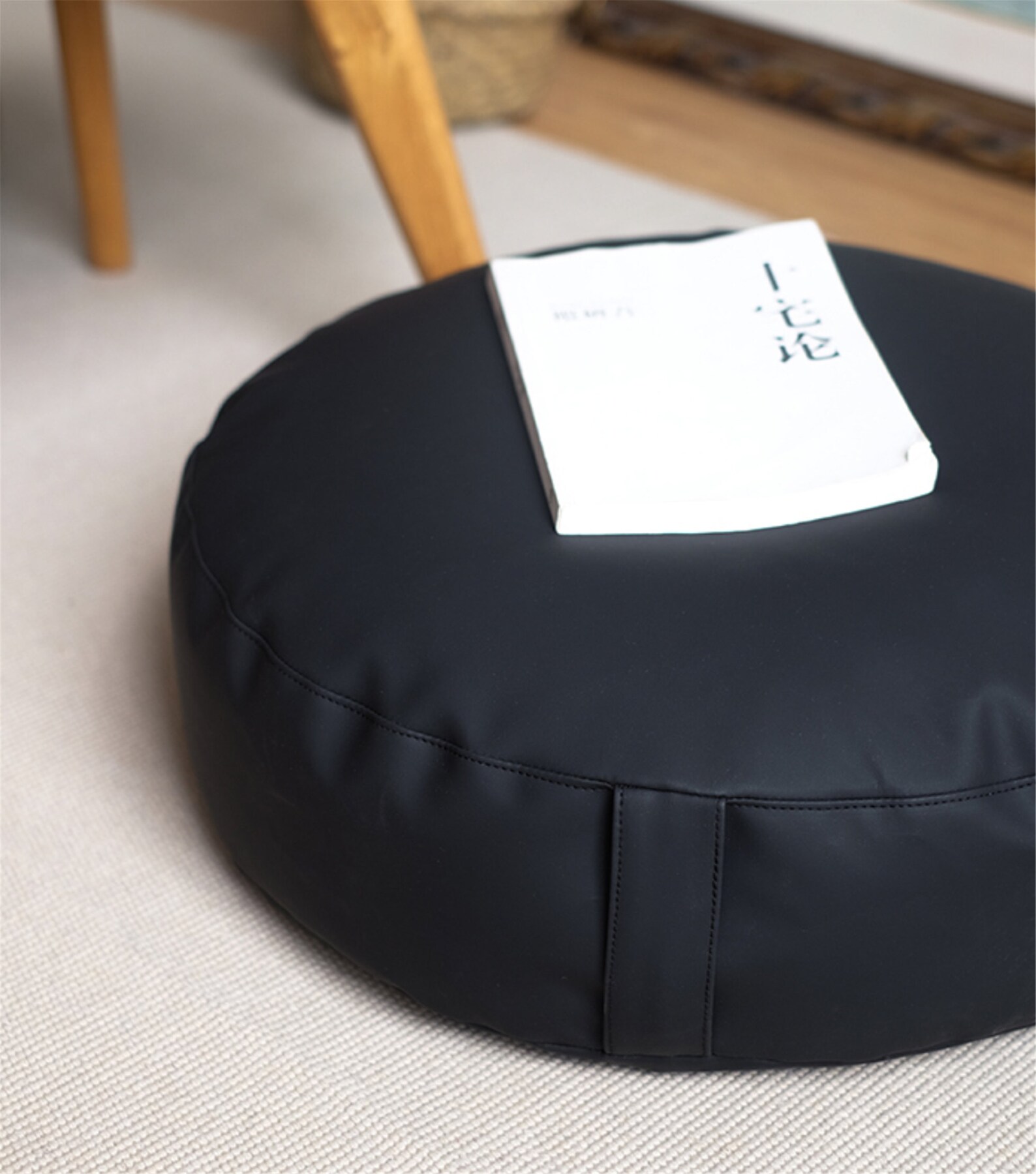 Faux Leather Floor Cushionsmall Futon Couch Floor Seat Etsy