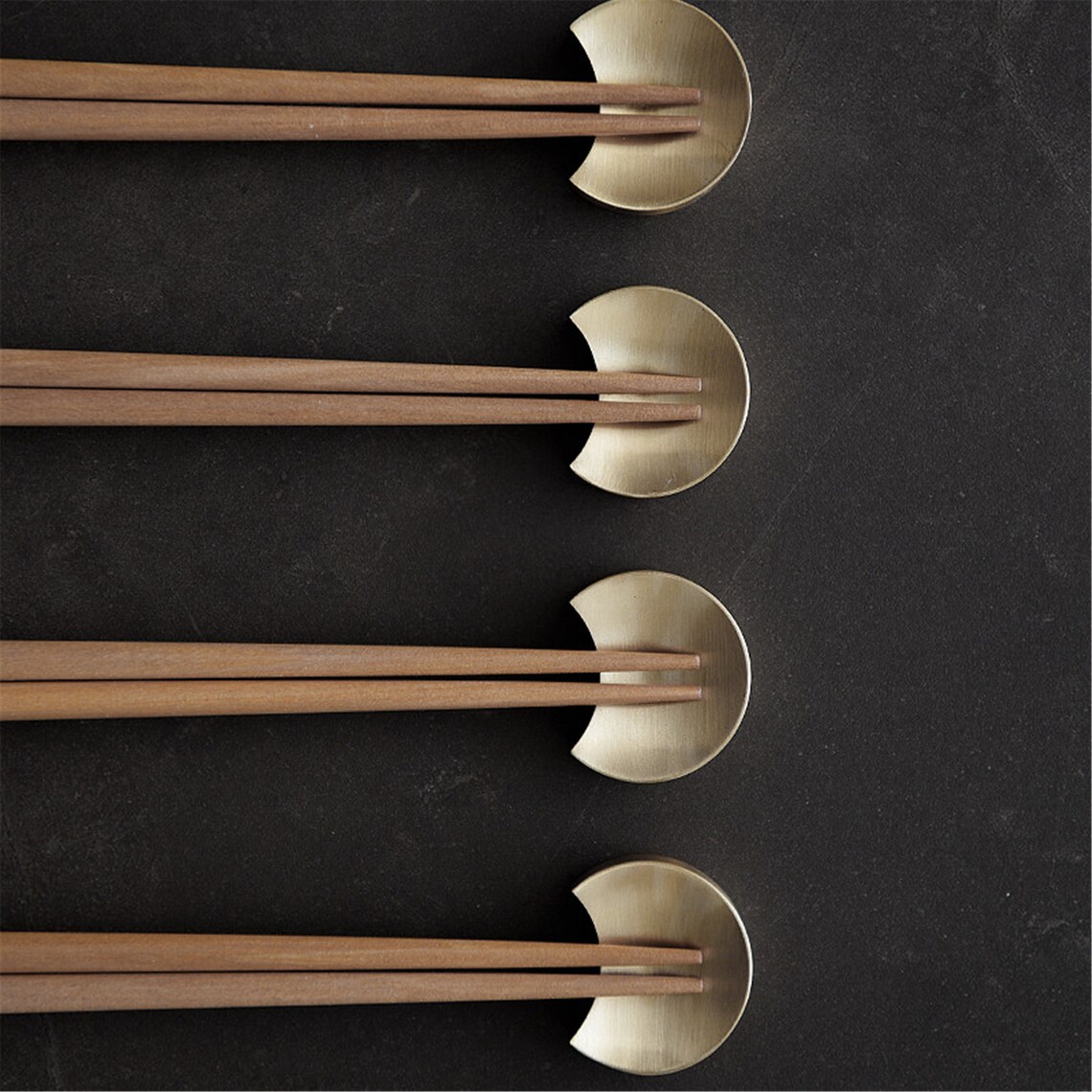 Solid brass chopsticks holder small round gold tone Etsy