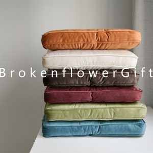 Kussen, fluwelen zitkussen met strikbandjes - stoelbekleding - veelkleurig vloerkussen - dik zitkussen - stoelkussen - dik zitkussen