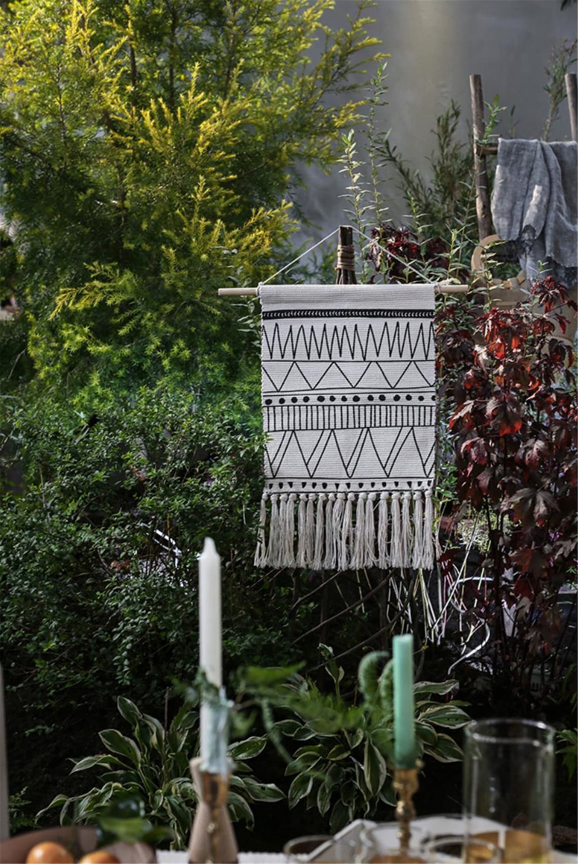 Moroccan Wall Hanging Spirited Wall Tapestry Black and Etsy