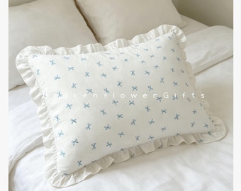 Shabby Chic Soft Pillow Cover, Sofa Decorative Pillowcase, Custom Size Pillow Sham With Ruffles
