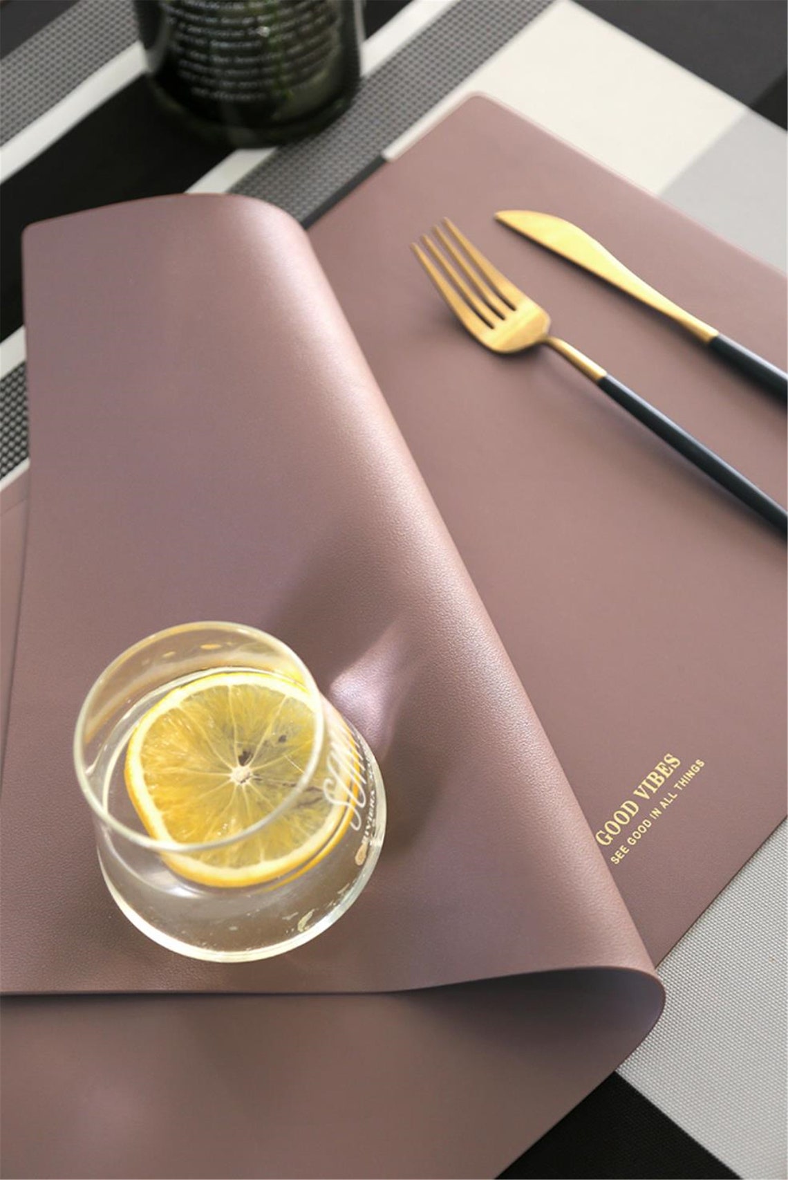 leather table mats