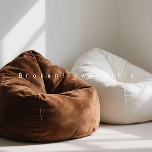 Bean Bag Cover,Custom Size  Suede Leather Beanbag Cover, Outdoor Bean Bag Bench Sofa Cover, BeanBag Chair,Beach Side Lounger