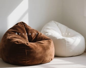 ビーンバッグカバー、カスタムサイズのスエードレザービーンバッグカバー、屋外用ビーンバッグベンチソファカバー、ビーンバッグチェア、ビーチサイドラウンジャー