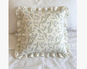 Cotton Gauze Pillow Sham with Ruffle, Soft Decorative Pillowcase, Custom Size