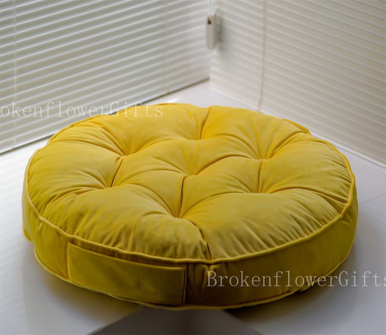 Floor Cushion Seating, Round Thick Floor Seat, Seat Cushion, Cushion ...