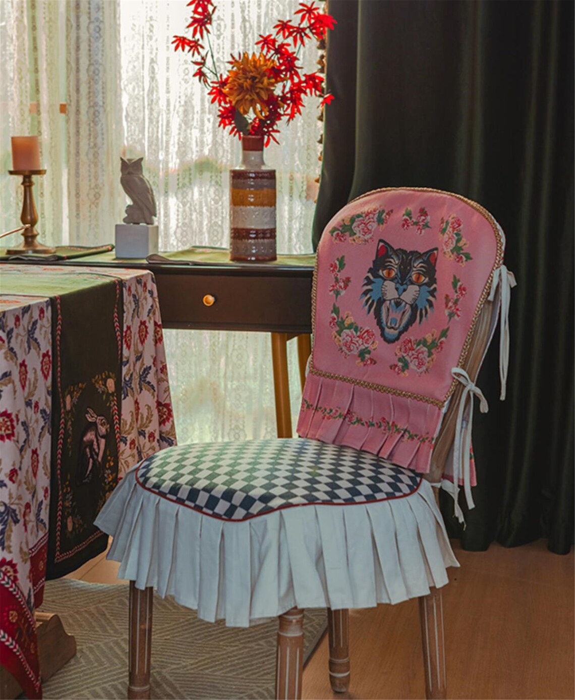 Black and White Chair Cushion With Insertmodern Chair Pad Etsy