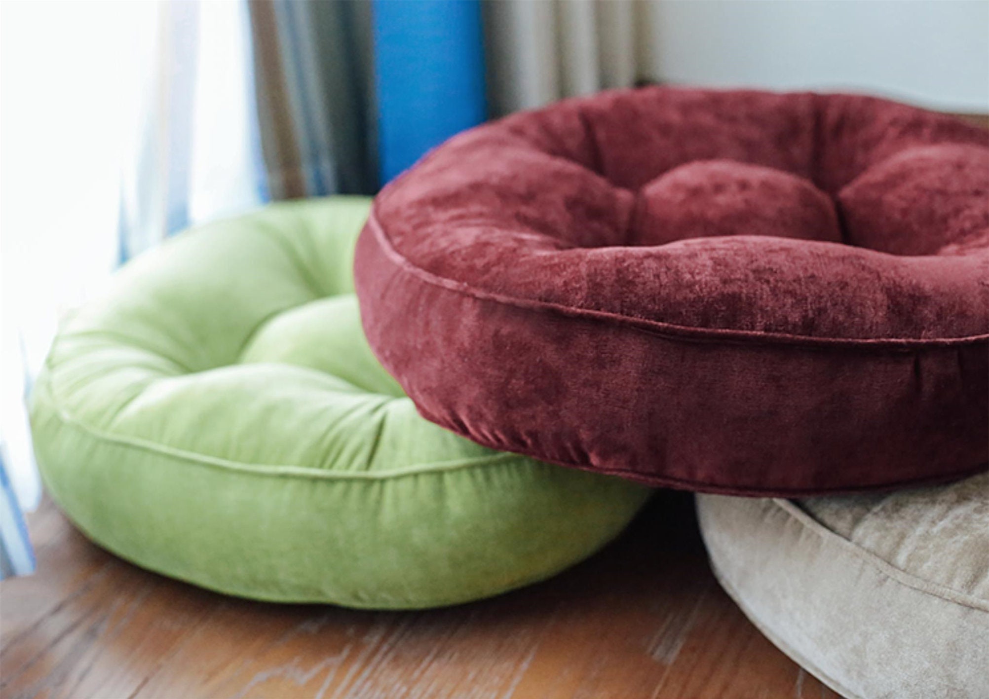 Thick Floor Cushion Multi Colors Floor Cushions Corduroy Etsy