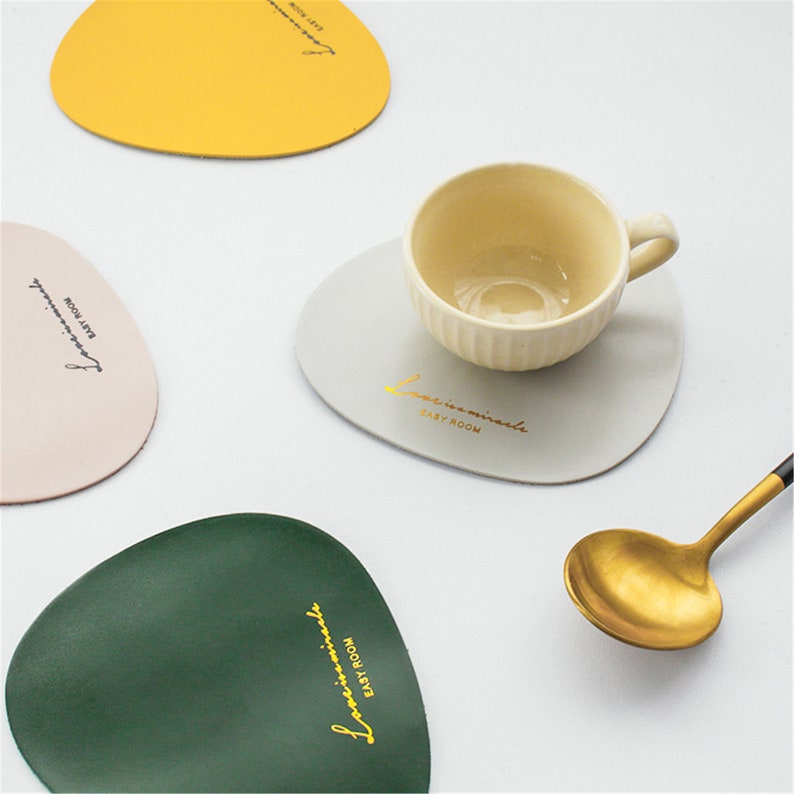 Multi colors tea cup faux leather mats PU leather waterproof Etsy