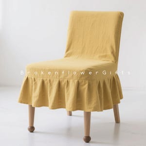 Custom size chair cover with ruffle edge, cotton chair cover, chair cover for party, chair cover, party chair slipcover, wedding decor