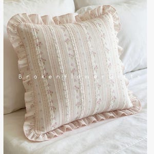 Shabby Chic Pillow Sham, Ruffled Decorative Pillowcase, Custom Size
