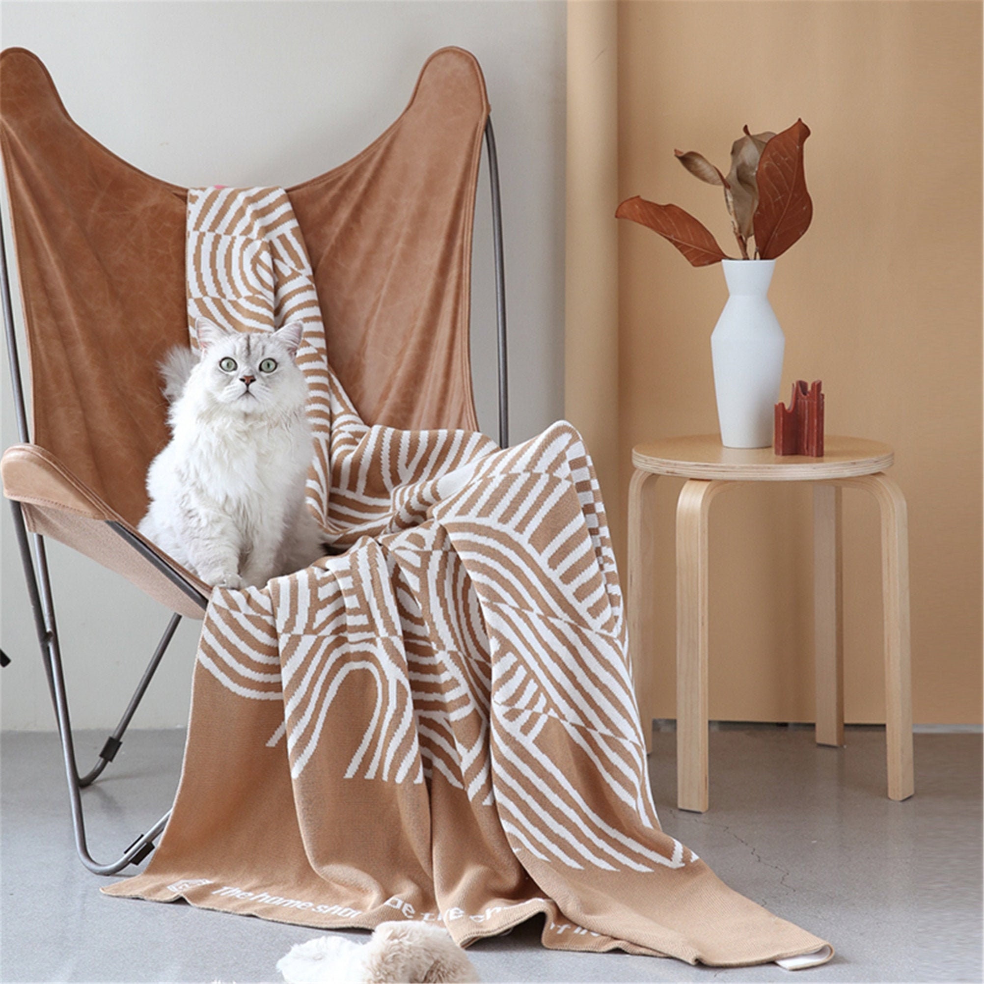 Couverture Géométrique - Couverture Kaki, de Sofa, Nouveau Cadeau à La Maison Pour Le Couple, Confor