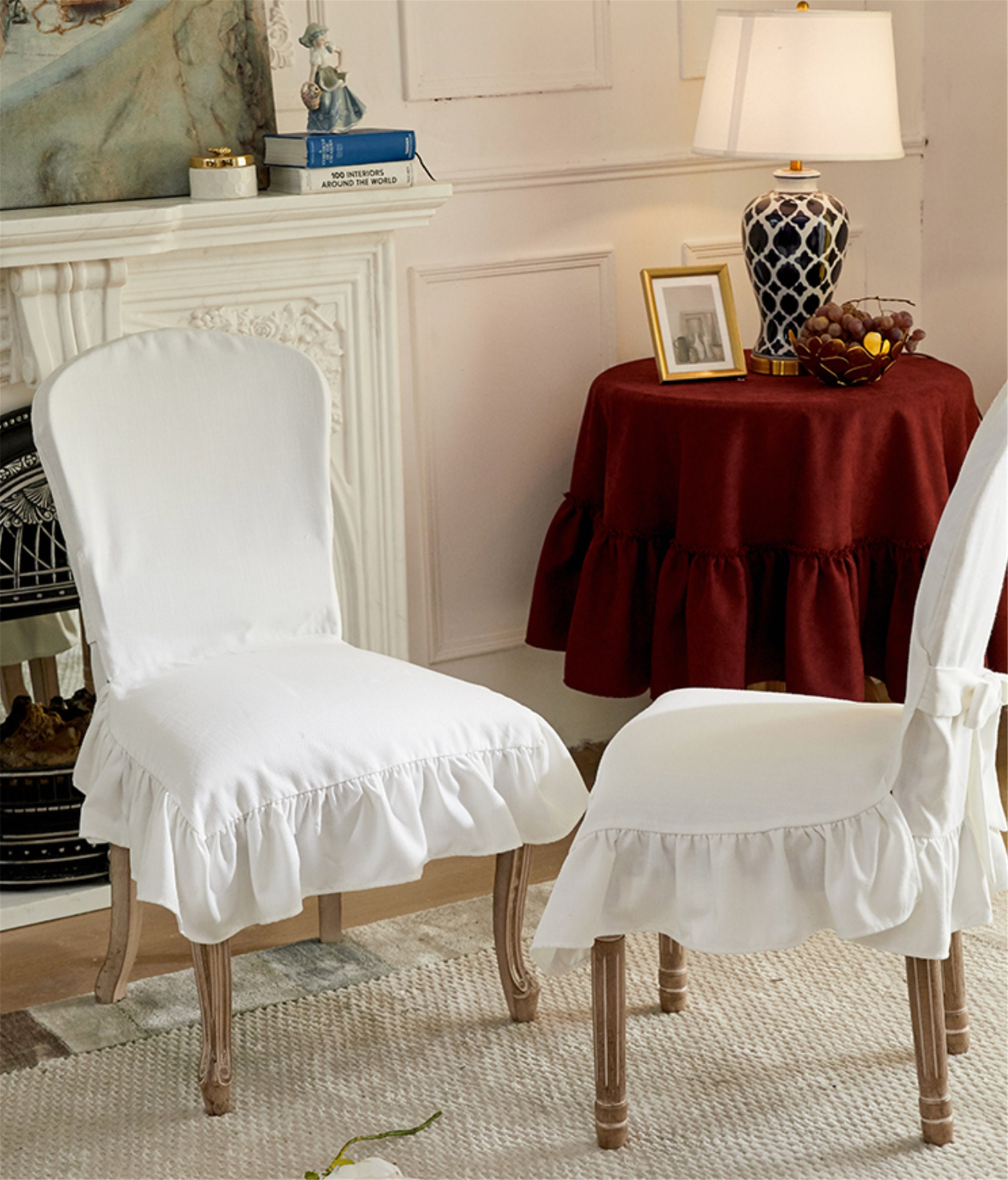 Multicolors Chair Cover Wedding Chair Cover Ruffle Edge Etsy Canada