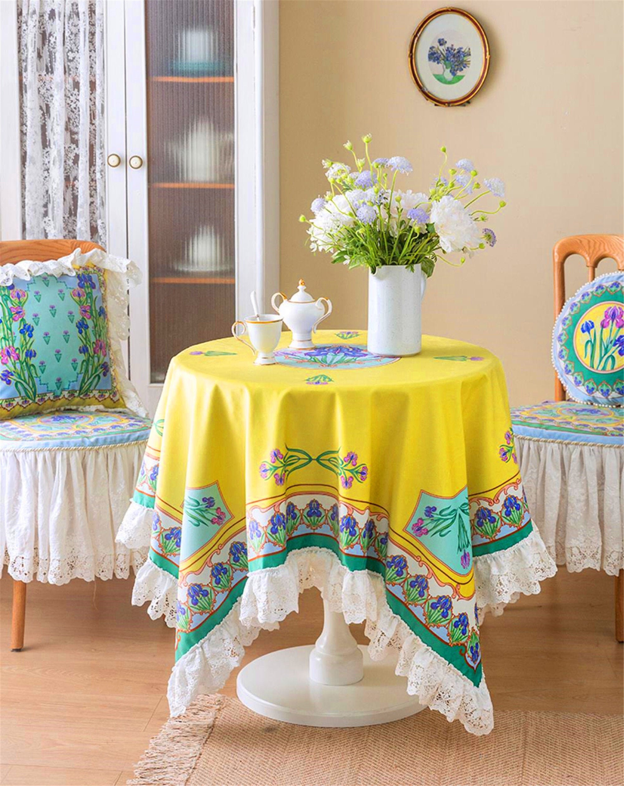Elegant french style tablecloth flower printed summer flower Etsy