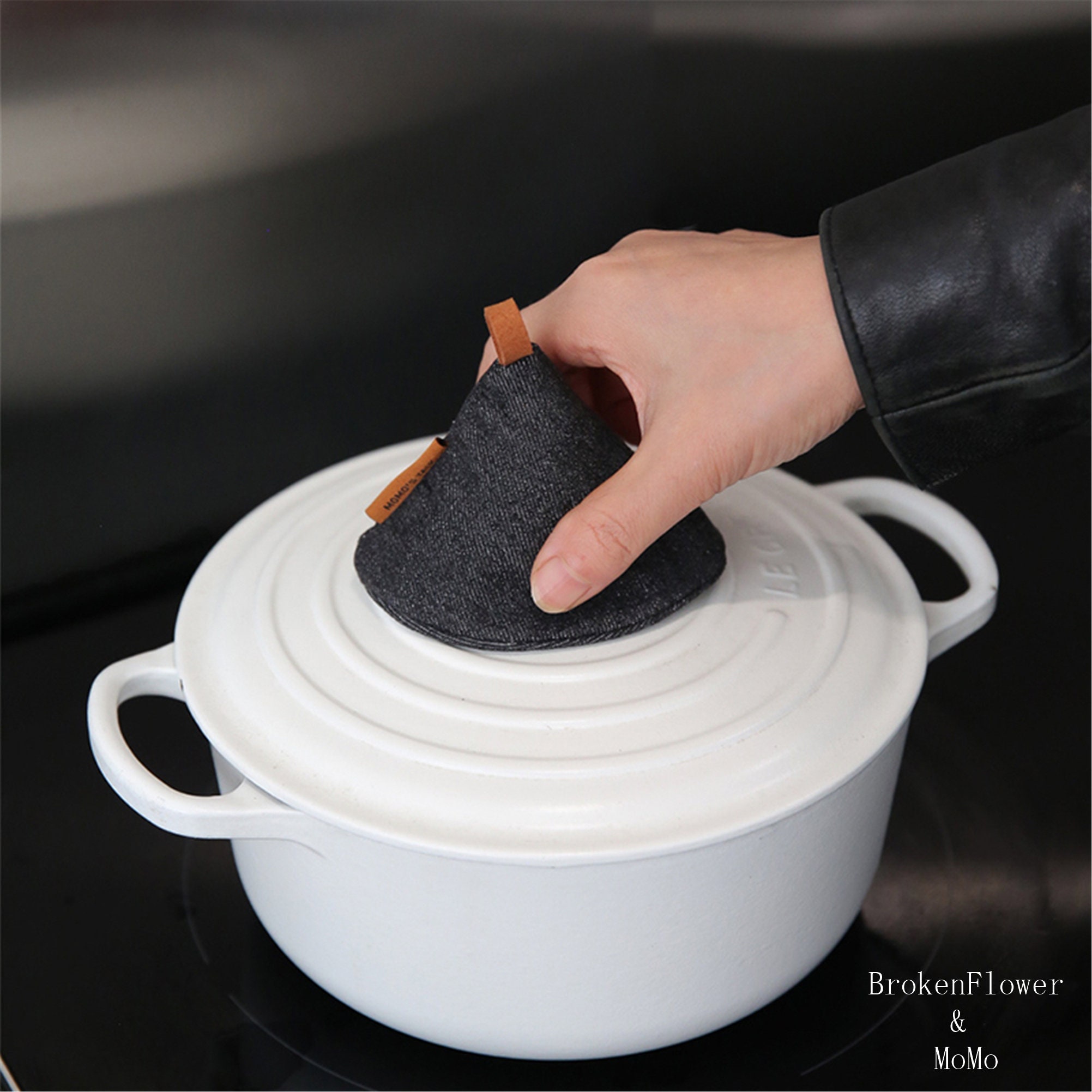 Denim antiheat pot lid cover kitchen utensils kitchen Etsy