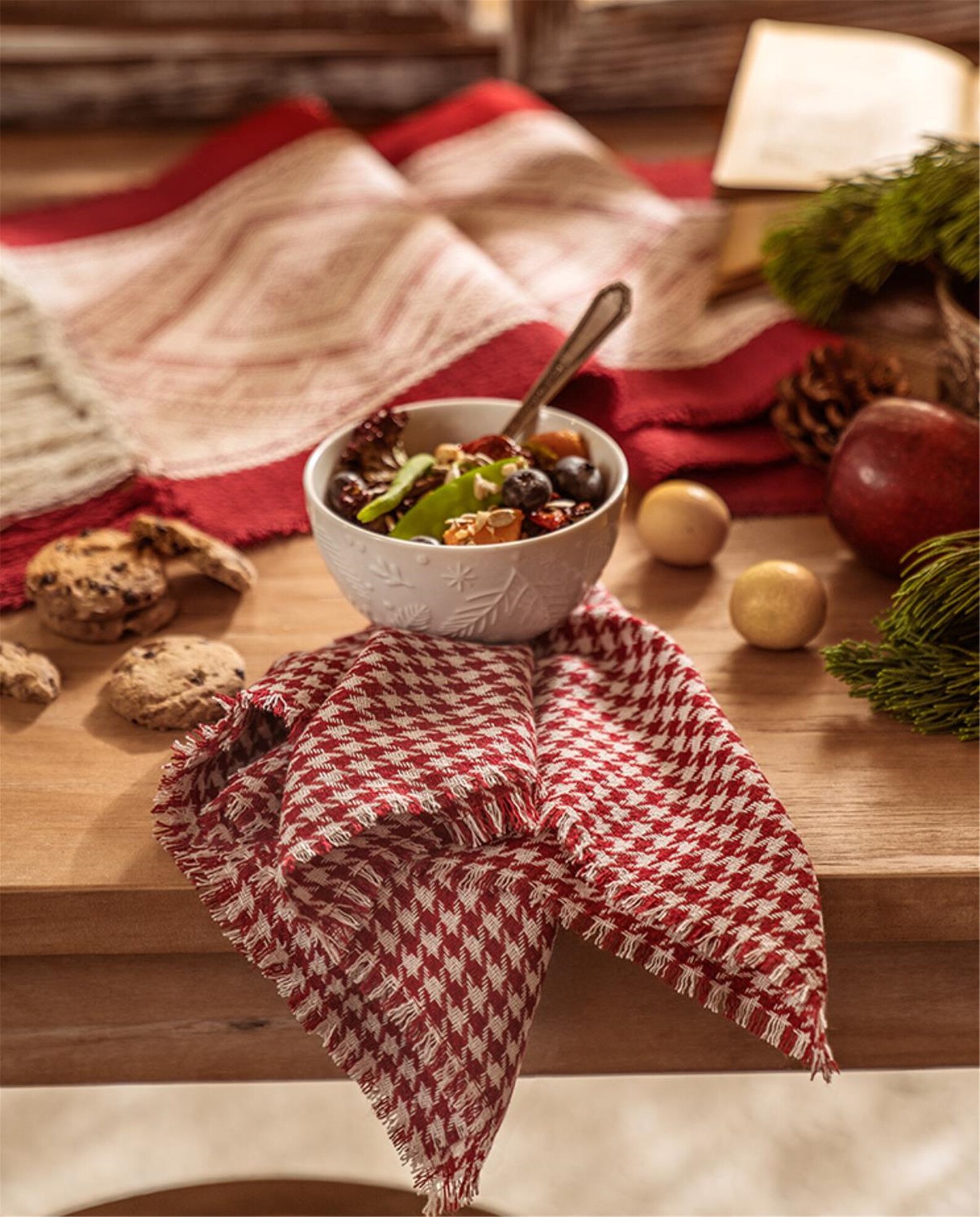 Christmas Placemats Red Plaid Trim Cotton Placemats Etsy