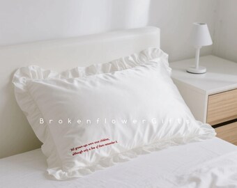 Ruffled Pillowcase, 100 Thread Count Cotton, Farmhouse Decor
