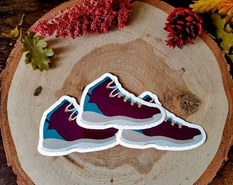 Hiking Boot Vinyl Sticker | Waterproof | Adventure Sticker | Laptop and Water Bottle Sticker