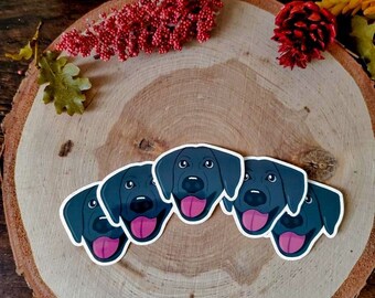 Charcoal Labrador Vinyl Sticker | Waterproof | Dog Sticker | Laptop and Water Bottle Sticker