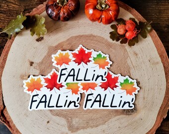 Fall Leaves Vinyl Sticker | Waterproof | Fallin’ Pun Sticker | Nature Sticker | Laptop and Water Bottle Sticker