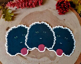 Black Doodle Vinyl Sticker | Waterproof | Dog Sticker | Laptop and Water Bottle Sticker