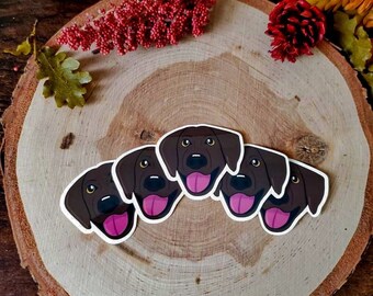 Chocolate Labrador Vinyl Sticker | Waterproof | Dog Sticker | Laptop and Water Bottle Sticker