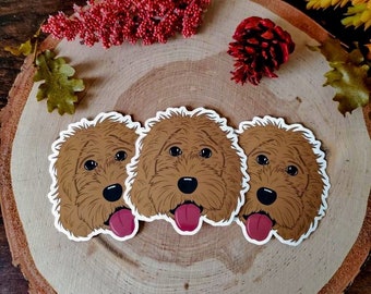 Golden Doodle Vinyl Sticker | Waterproof | Dog Sticker | Laptop and Water Bottle Sticker