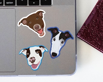 Custom 10 Set Pet Stickers | Custom Pet Gift | Illustrated Dog Cat Sticker | Vinyl Laptop Sticker | Personalized Pet Art