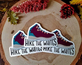 Hiking Boot Vinyl Sticker | Hike the Whites | Waterproof | Adventure Sticker | Laptop and Water Bottle Sticker