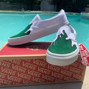 Hot Green Flame Shoes Custom Vans White Slip Forest Green Neon Green Fire Hot Flames Hot Cheetos Flaming Hot Cheetos Shego Buttercup Etsy Italia