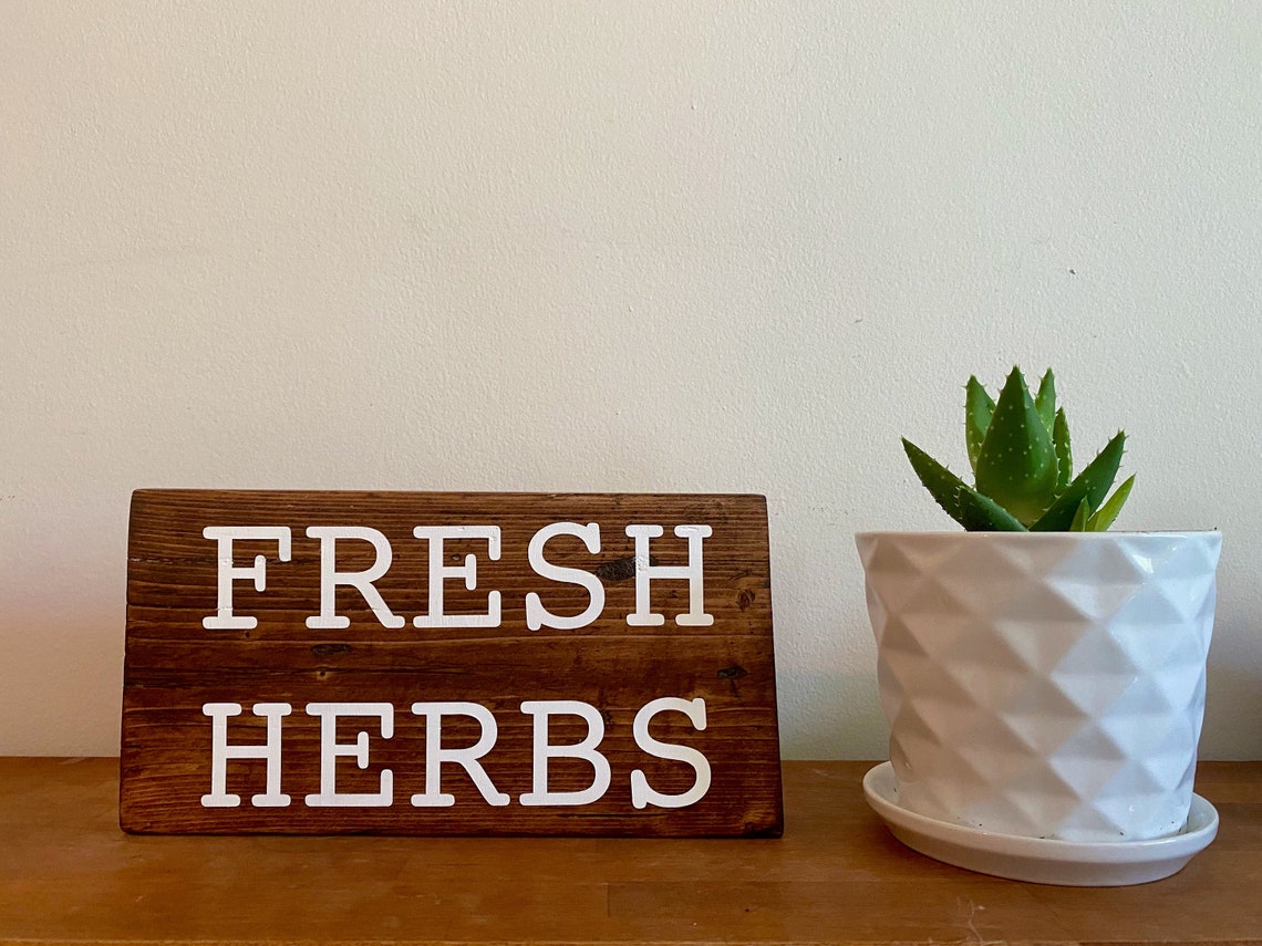 Fresh Herbs Wood Sign Garden Sign Reclaimed Wood Sign | Etsy