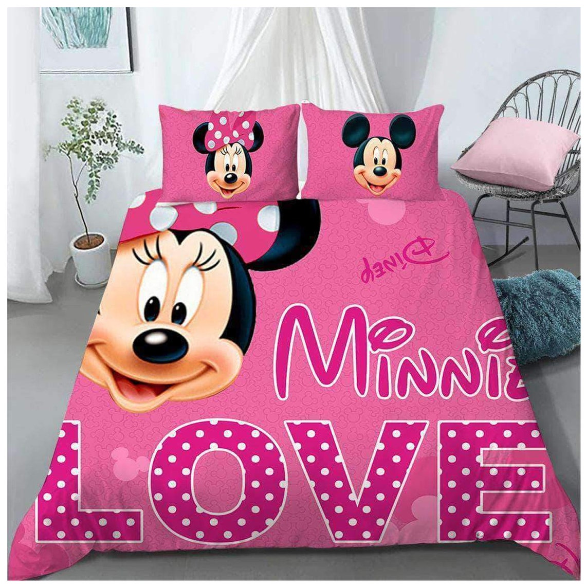 Minnie Mouse Bedding Set Minnie Mouse Comforter Sets Minnie Etsy