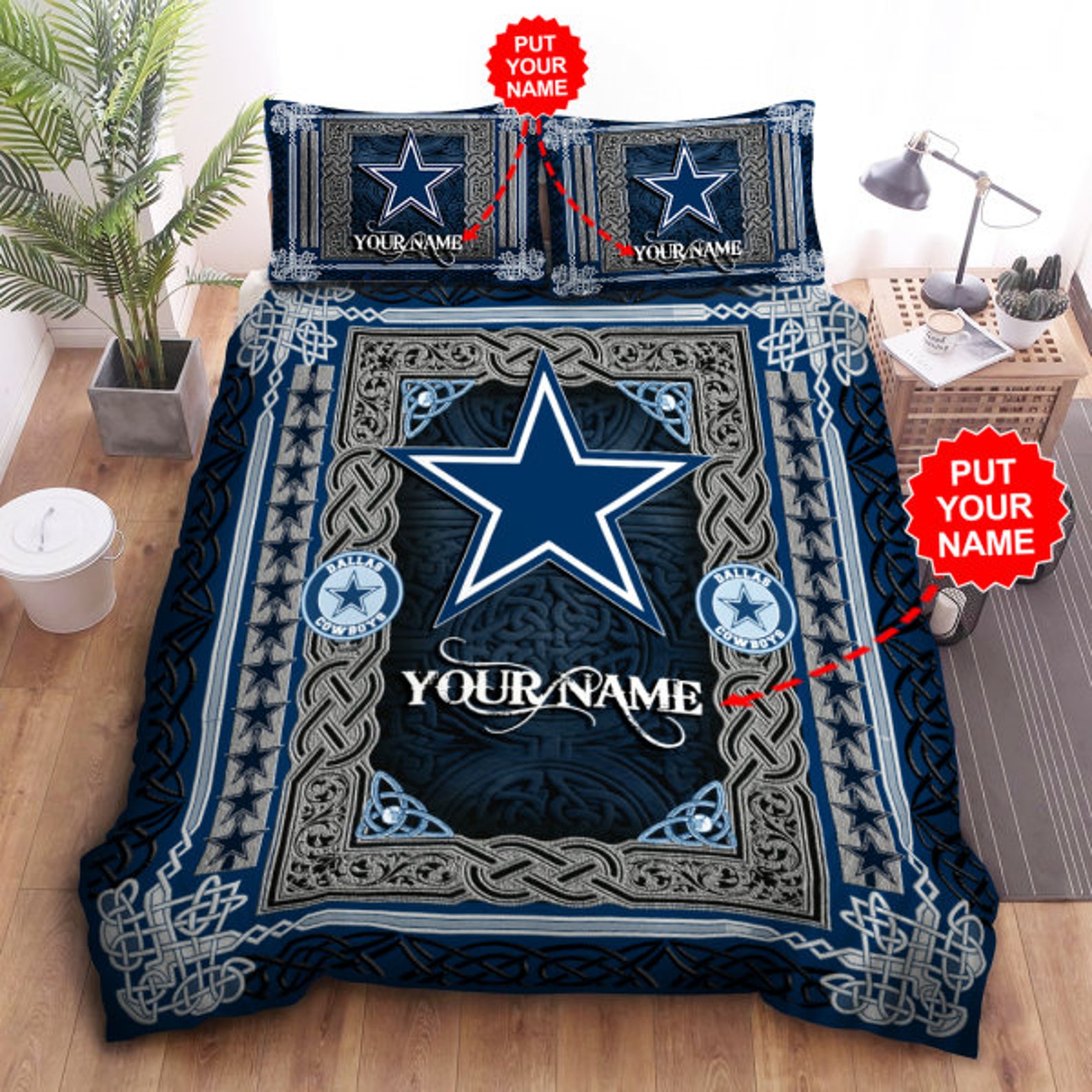 Custom Name Dallas Cowboys Bedding Set Custom Name Dallas Etsy