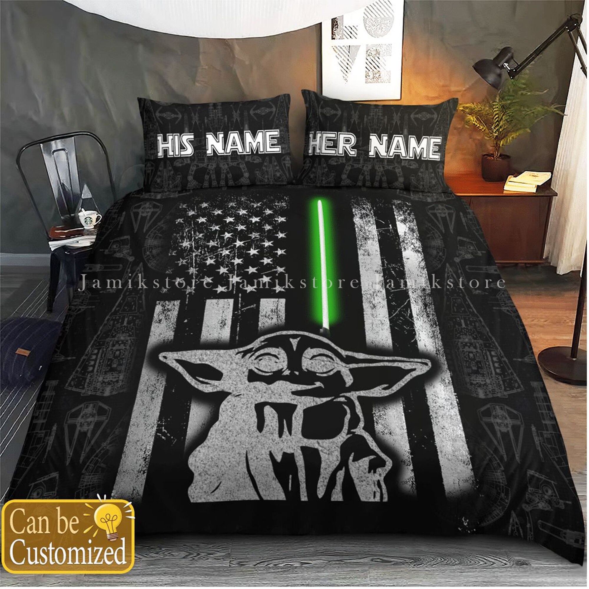 Baby Yoda Star Wars Bedding Set Baby Yoda Star Wars Duvet Etsy