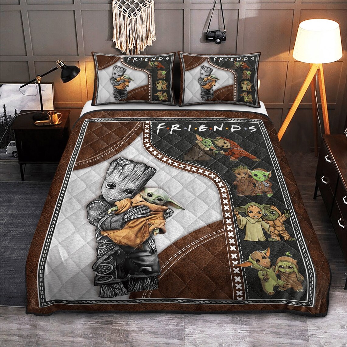Baby Yoda Star Wars Bedding Set Baby Yoda Star Wars Duvet Etsy