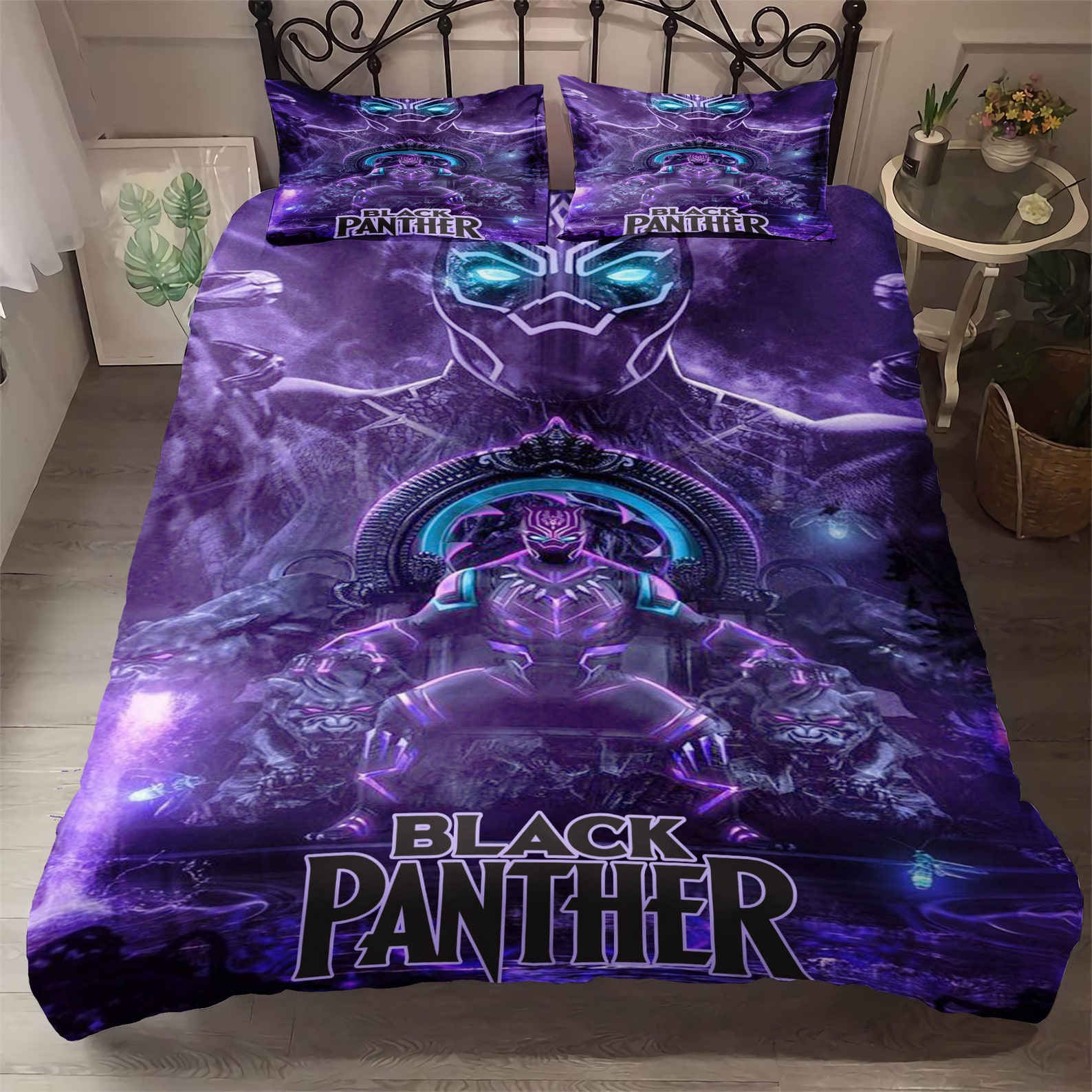 Black Panther Duvet Cover Set Black Panther Marvel Bedding Etsy