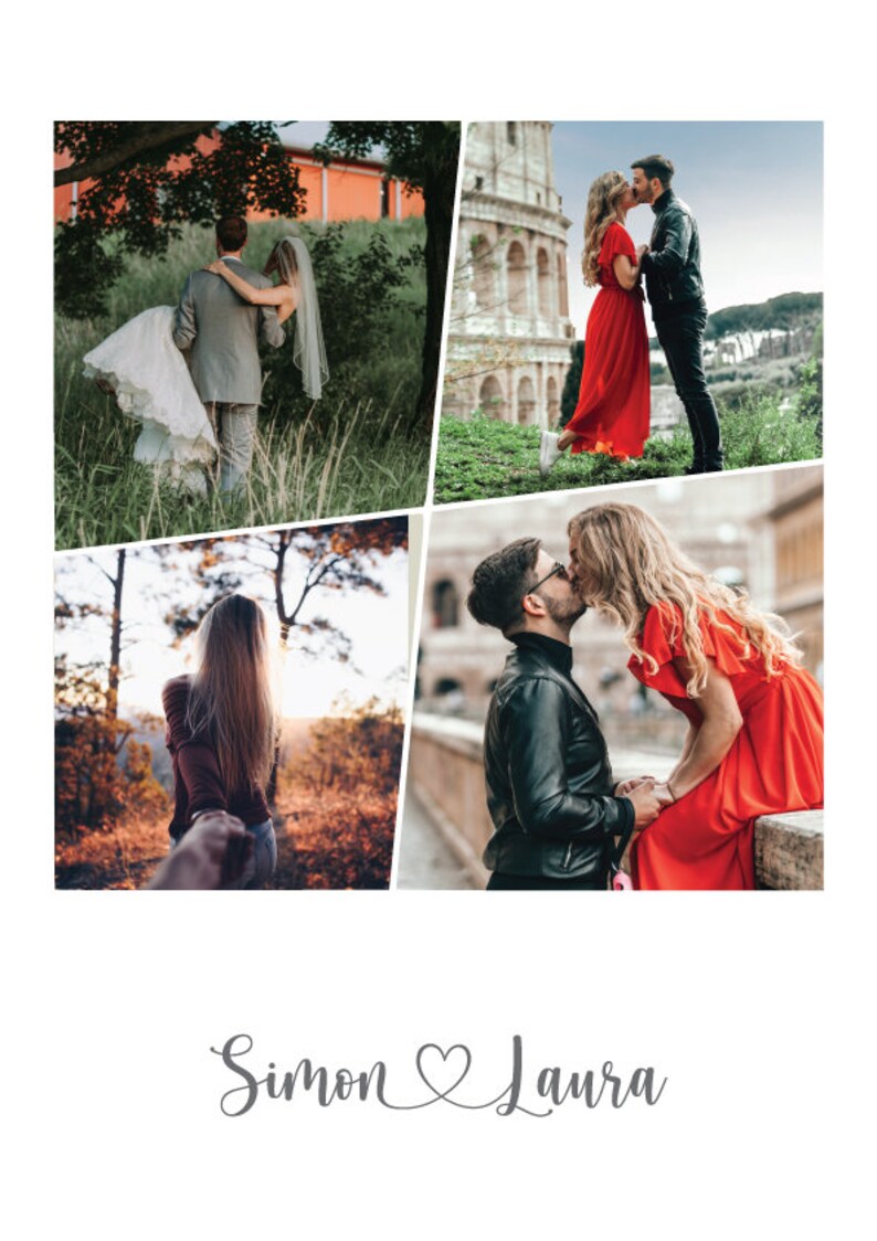 Photo Collage Couple Photo A3 A3 A4 A5 A6 Unframed Etsy UK