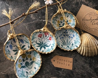 William Morris Spring Decor Cockle Shell Decorations | Alternative Easter Gifts hanging shell ornaments, Easter Decorations, Easter Ornament