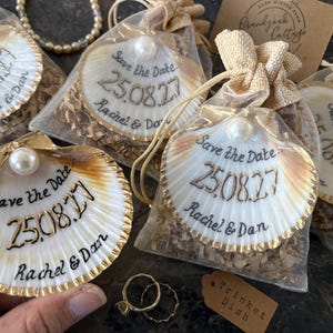 Shell Save the Date | Beach Wedding Save the Dates With Personalised ...