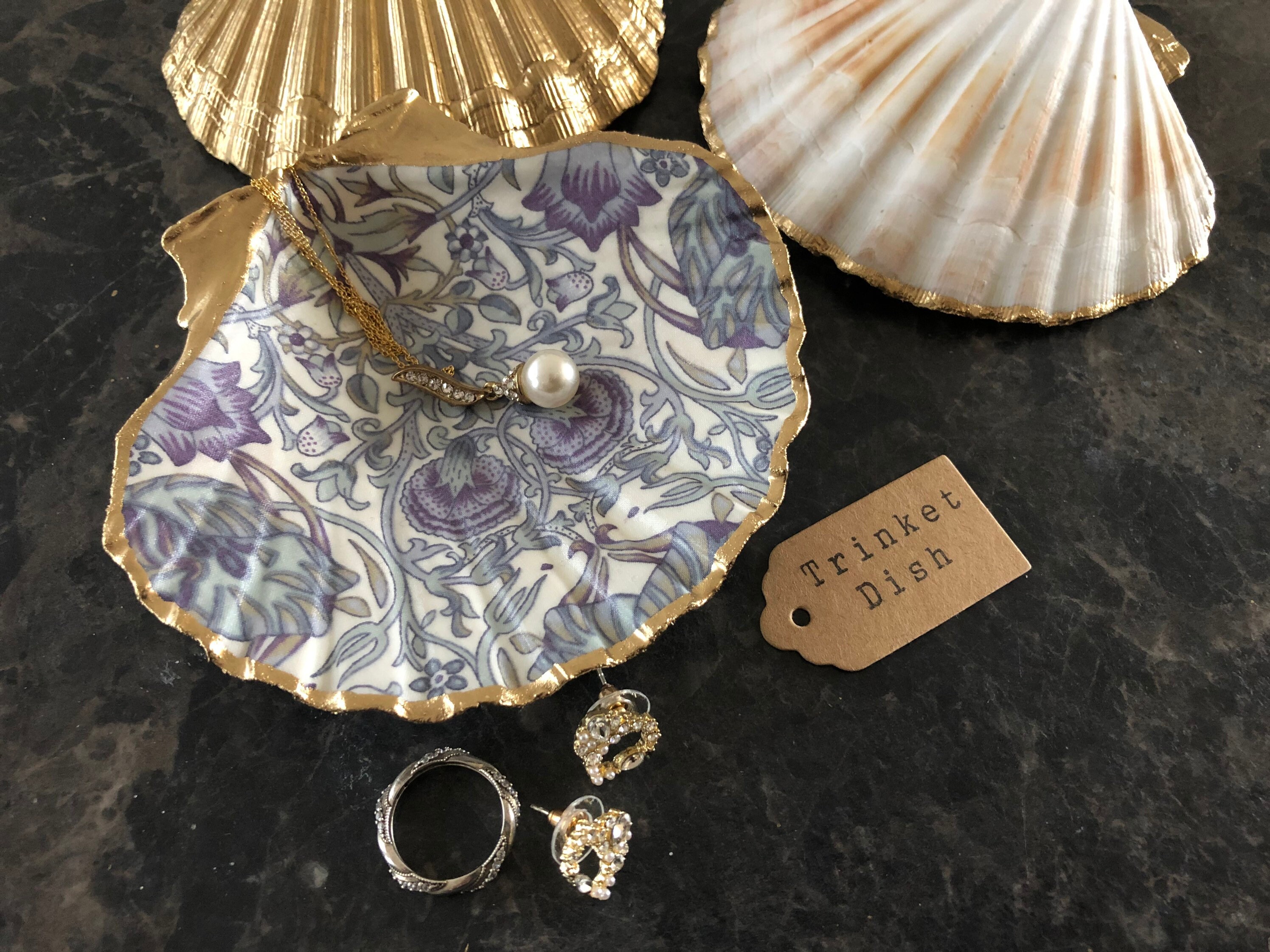William Morris Gold Scallop Shell Trinket Dish in Lodden | Etsy