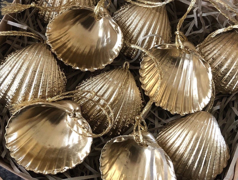 Metalic Shells Bulk Gifts Gold Shell Wedding Favours Hanging Shell Decorations ...