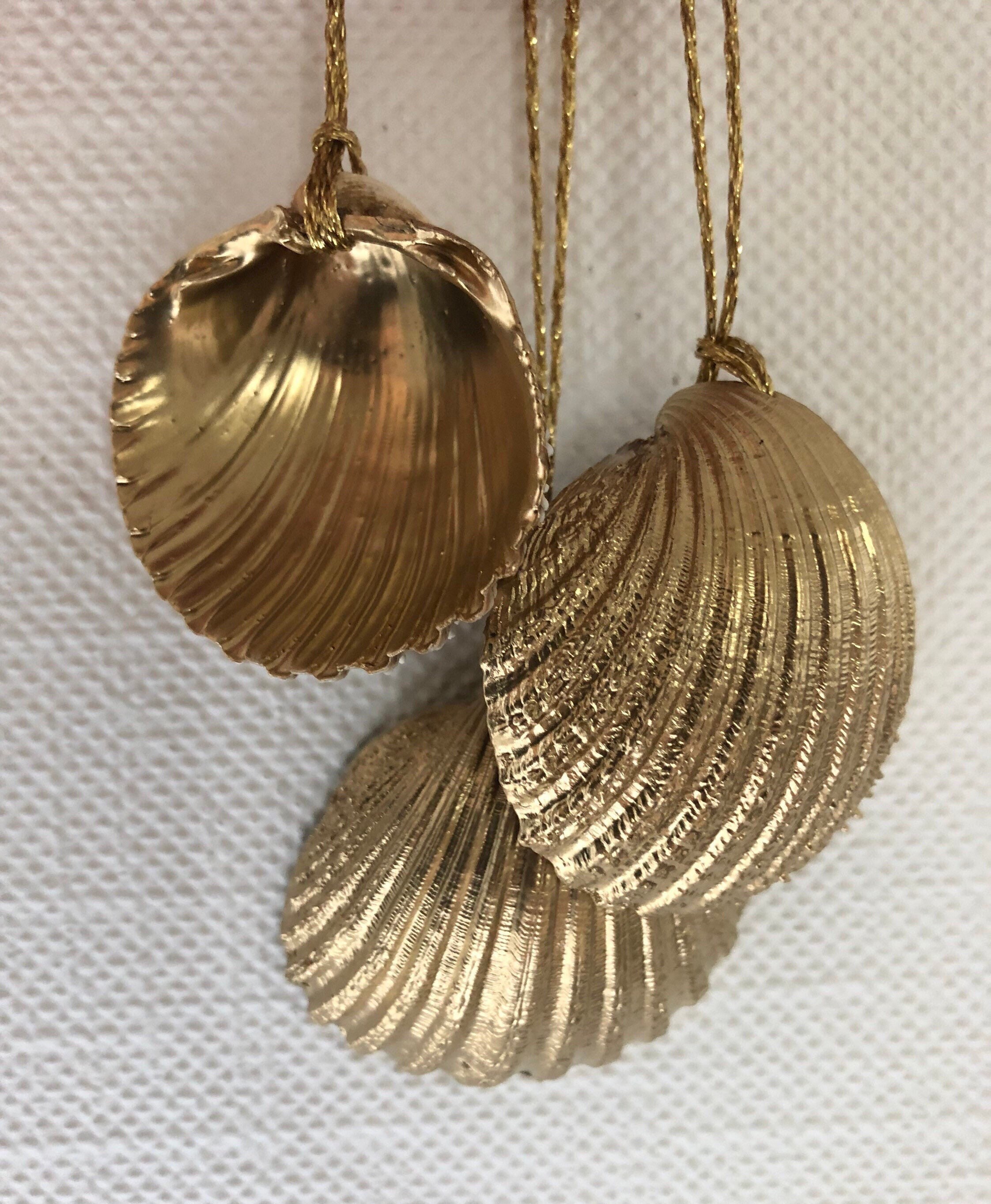 Large Gold Shell Bulk Gifts Gold Shell Wedding Favours Hanging Shell Decorations ...