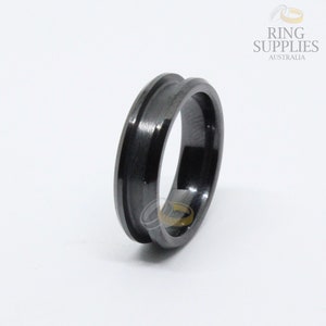 6mm black ceramic ring blank / core with 3mm inlay channel